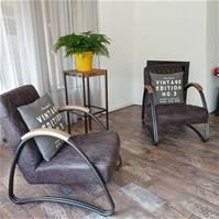Sfeerfoto Industriële fauteuil Ivy eco-leer antraciet